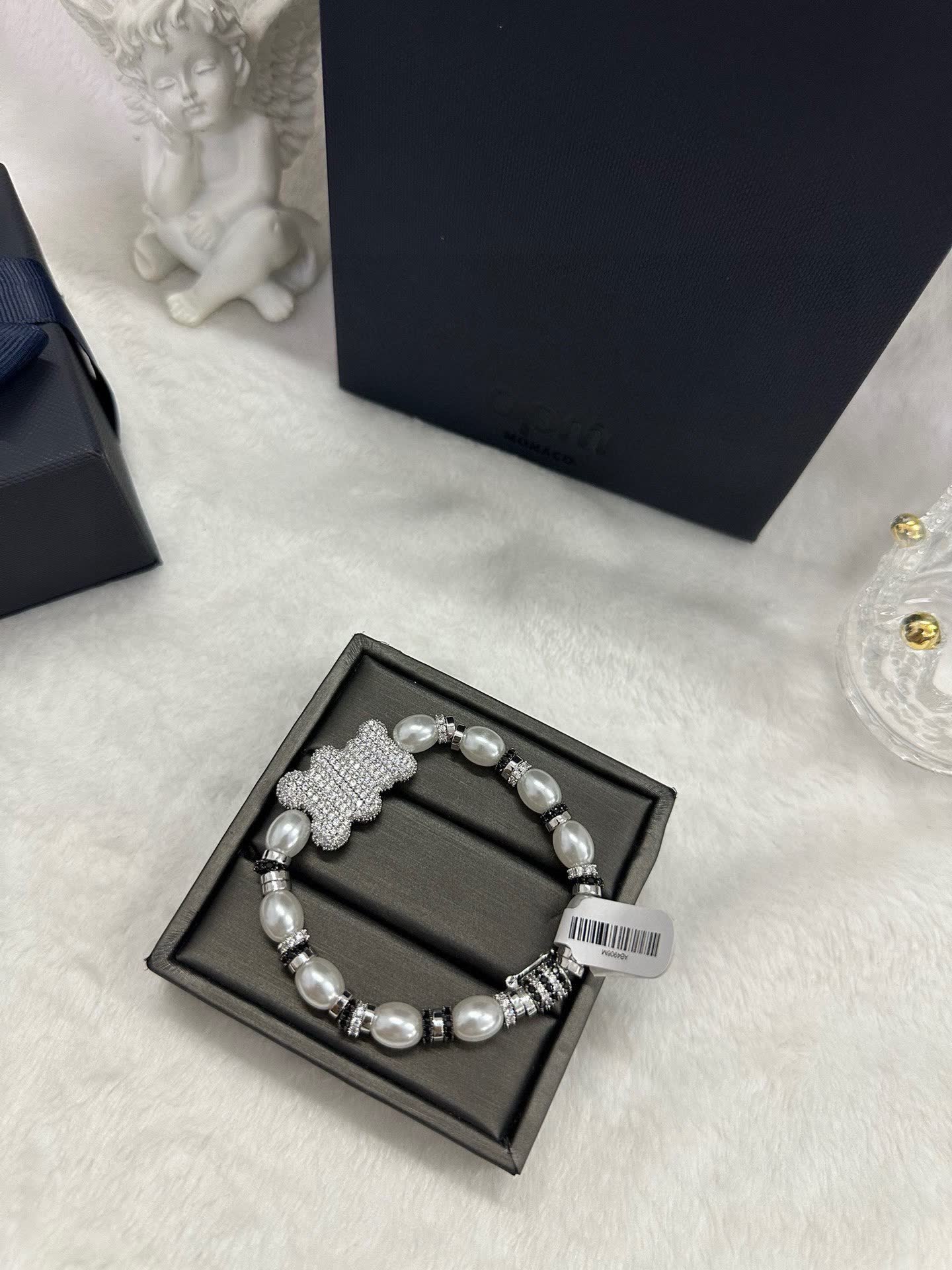 APM Monaco Pearl and Pavé Diamond Bracelet